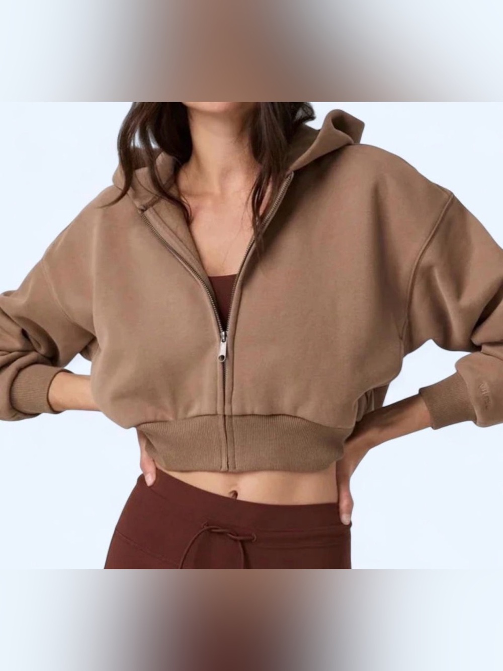 Vuori Restore Mini Full Zip Hoodie Sweatshirt Nutmeg Brown SZ. XL EUC